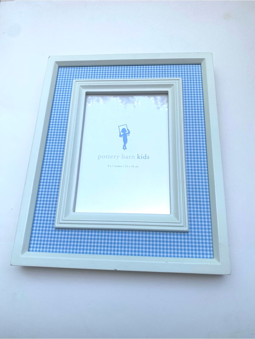 Pottery Barn Kids Gingham Matted PICTURE FRAME